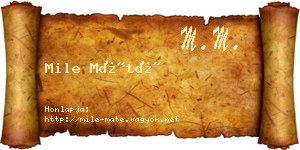 Mile Máté névjegykártya